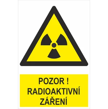 Pozor! Radioaktivní záření ISO 7010 plast 0,5 mm 300x200mm