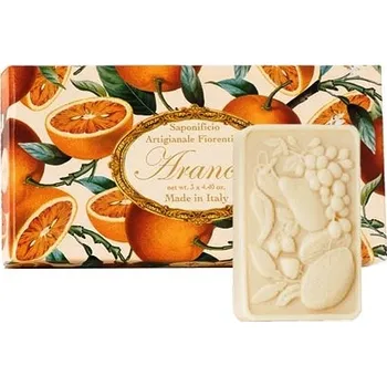 Mýdlo Saponificio Artigianale Fiorentino Sa Fiorentino - Přírodní tuhá mýdla Pomeranč 3 ks - 125 g