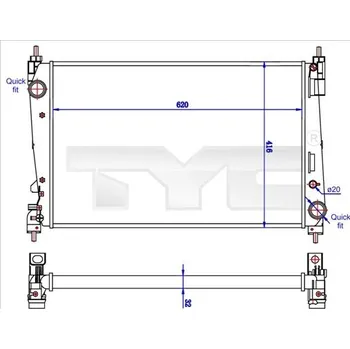 Chladič motoru Chladič, chlazení motoru TYC 725-0042-R