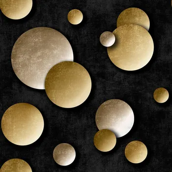 Velurové potahové látky s potiskem, Žluté koule na Černém