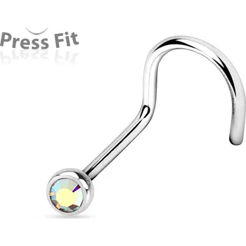 Šperk Šperky4U Zahnutý piercing do nosu, zirkon 2,5 mm - N1122AB-025