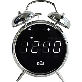 Budík Silva Schneider URW 240 241012 radiobudík, FM, USB, funkce alarmu, chromová černá