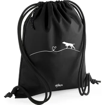 Vak s potiskem - vyžla a srdce - Černá