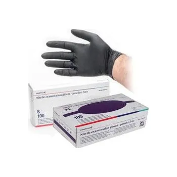 Vyšetřovací rukavice Rukavice nest.vyš.CVET nitril XS/100ks bez pudru,černé