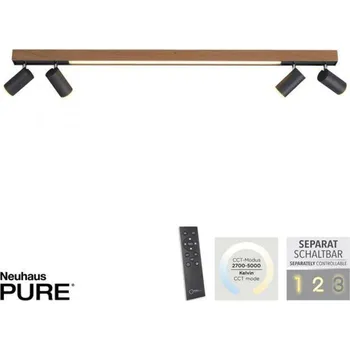 PAUL NEUHAUS LED stropní svítidlo PURES-LINES stmívatelné CCT otočné 2700-5000K dub/antracit 6121-79