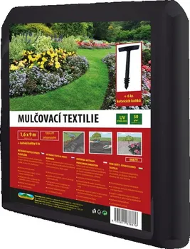 Mulčovací textilie Nohel Garden Kontex mulčovací textilie černá 50 g/m2 + kolíky 6 ks 1,6 x 9 m