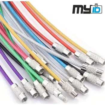 Lanko pro jízdní kolo Ocelové lanko s uzávěrem 1.5x150 mm, 1ks - nerez, černé PVC