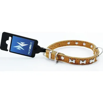 Obojek pro psa PROFIZOO Obojek BELLA zdobený kostičkami (12mm x 30cm) žlutá