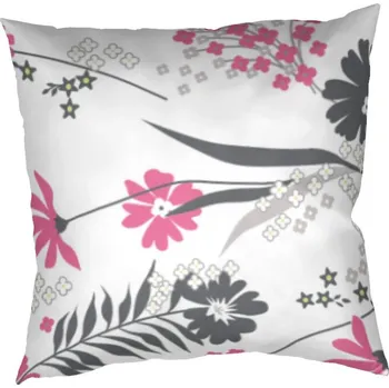 Bytový textil Povlak na polštář bavlna Agáta růžová na bílém 40x40 cm