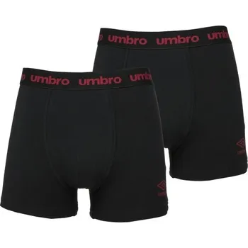 Boxerky Pánské boxerky Umbro BOXER SHORT 2 PACK S Černá, Červená