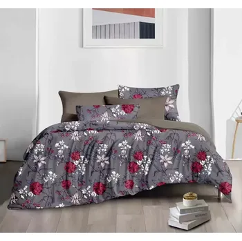 Povlečení TOTÁLNÍ VÝPRODEJ ! BAVLNĚNÉ POVLEČENÍ NA 1 POSTEL 140x200/70x90 cm - JARUŠKA fialové 140 x 200, 70 x 90 cm zip