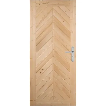 Vchodové dveře Vedlejší vchodové dveře Nikol, 80 L, rozměr: 800 × 1970 mm, masivní dřevo, levé, smrk, plné