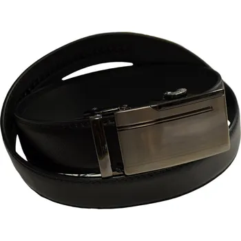 Spona na kravatu Pánský kožený opasek vzor N101 - černý - černá/125 cm