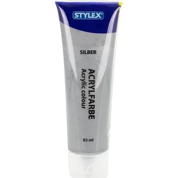 Vodová barva Stylex Akrylová barva 83 ml stříbrná 28639