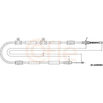 Lanko parkovací brzdy Tažné lanko, parkovací brzda, , COFLE, 92.20.160B084