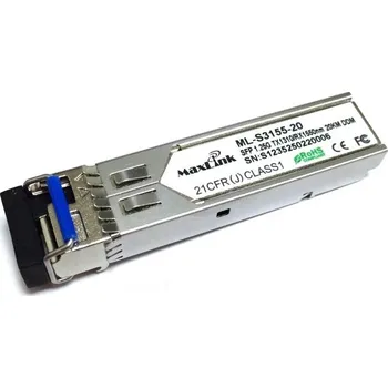 Síťový kabel MaxLink 1.25G SFP optický modul, WDM(BiDi), SM, Tx 1310/Rx1550nm, 3km, 1x LC konektor, DDM ML-S3155-3