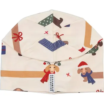 Čepice Bambusová dětská fleecová čepice Santa dogs Geggamoja Velikost: 52-54cm (5-6 let) M