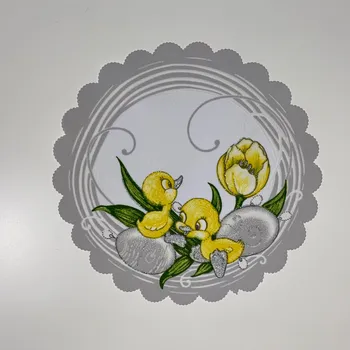 prostírání Velikonoční prostírání 23cm KAČENKY ŠEDÉ