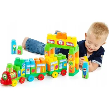 ostatní stavebnice Molto Stavebnice Vlak s písmenky a čísly 70 dílů