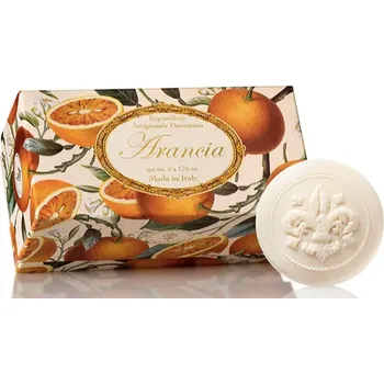 Mýdlo Saponificio Artigianale Fiorentino Sa Fiorentino - Přírodní kulatá tuhá mýdla Pomeranče 6 ks - 50 g