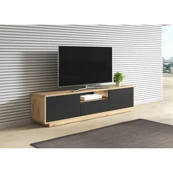 Televizní stolek Designový televizní stolek Aston 1 - dub taurus / černý mat