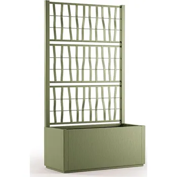 Truhlík STEFANPLAST Truhlík, vyvýšený záhon s mřížkou ETHICA 80x36x142cm olivově zelená