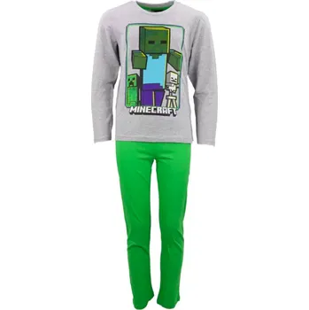 Chlapecké pyžamo Minecraft pyžamo Zombie šedé dlouhé dětské Velikost pyžama: 12 let (152 cm)