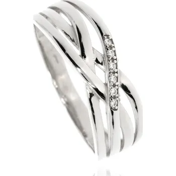 Prsten Zlatnictví Helios Prsten z bílého zlata se zirkony