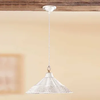 Ceramiche Závěsné světlo Gonnella, dekorace dole bílá, mosaz 1 x 100 W - Doprava zdarma