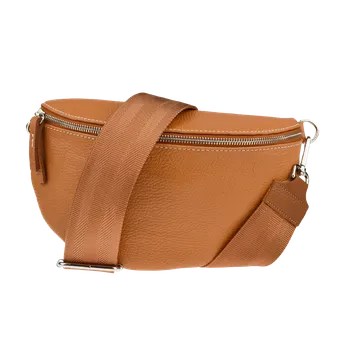 Kabelka NovaKabelka.cz Kožená italská crossbody kabelka Reni Grande Camel s přídavným popruhem III