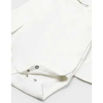 Kojenecký body Mayoral body s dlouhým rukávem 2788 béžové, bílé barva: smetanová, Rozměr: 12 měsíců, 80 cm