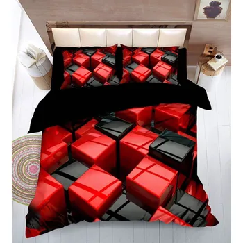 Povlečení 7-dílná sada povlečení 3D na 2 postele AMPHAN + PROSTĚRADLO ZDARMA 140 x 200 cm