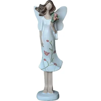 Vánoční dekorace Andílek s květinou (15cm)