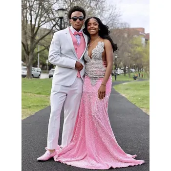 Dámské šaty Luxusní svatební šaty extra dlouhé Barva: Růžová, Velikost: S