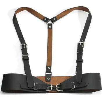 Postroj pro psa Dámsky Kožený Postroj SI-33064 - Čierna/S