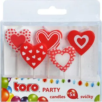 Dortová svíčka Dortová svíčka zapichovací TORO srdce 5ks