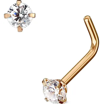 Piercing Šperky4U Zlacený piercing do nosu, čirý kamínek - N0066-RDC