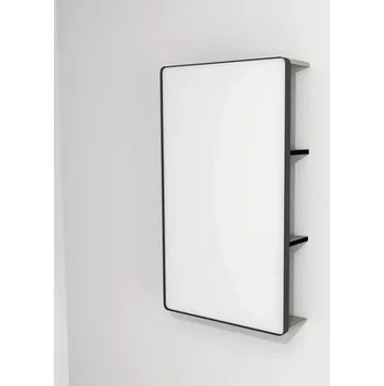 Zrcadlo LED zrcadlo do koupelny s osvětlením Devo Sonus 2.0 55,5 x 94 cm IP 44 Dakar Suedette Matt/černá SO2-LUPL55x94-F89