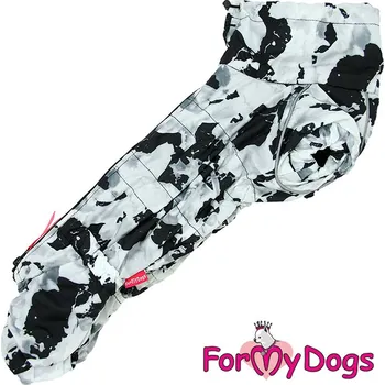 Obleček pro psa FOR MY DOGS Overal MILKY pro psy jezevčíků, černo-bílý Velikost: TC2