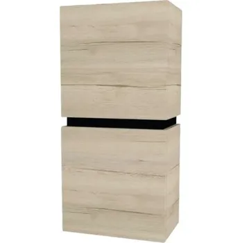 Koupelnový nábytek Koupelnová závěsná skříňka Devo Viva 2.0 levá dub halifax bílý 40 x 84 x 26 cm VV2-S2D1SL40x26-P29