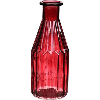 Váza DUIF Skleněná váza CARO4 20cm bordó