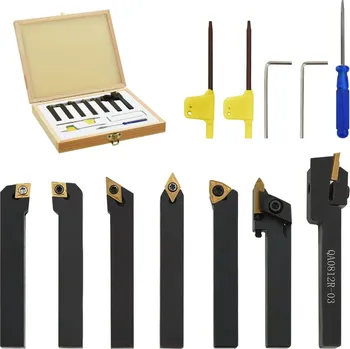 Sada nářadí vidaXL Marketos 12dílné nože s vyměnitelnými plátky pro soustruh 8 x 8 mm 70 mm