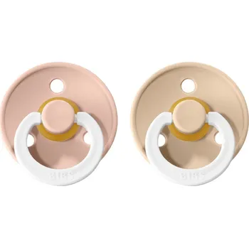 BIBS Colour Dudlíky z přírodního kaučuku vel. 1 Blush/ Vanilla noční