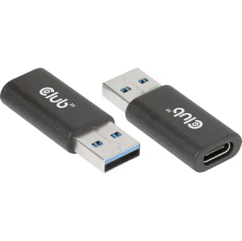 Elektrická zásuvka club3D USB adaptér USB 3.2 Gen1 USB-A zástrčka, USB-C ® zásuvka černá CAC-1525