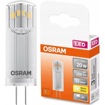 Žárovka LED žárovka OSRAM, G4, 1,8W, 200lm, 2700K, 2 ks