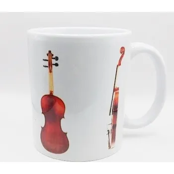 Hrnek s potiskem barevného hudebního nástroje housle