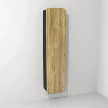 Koupelnový nábytek Koupelnová skříňka vysoká Devo Oval pravá dub přírodní/šedá Diamond 34 x 165 x 33 cm OV-S1DPR34-P35D01L09