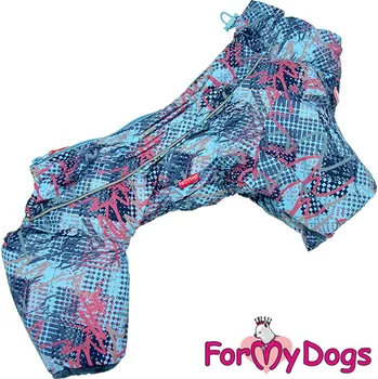 Obleček pro psa FOR MY DOGS Overal SCRIBBLER, modrý Velikost: 18/XL