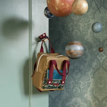 Městský batoh STICKY LEMON Batůžek Backpack Small Golden Inventor Green/Flowerfield Green