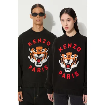 Dámský svetr Vlněný svetr Kenzo Rws Lucky Tiger Jumper, S, černá, 99X